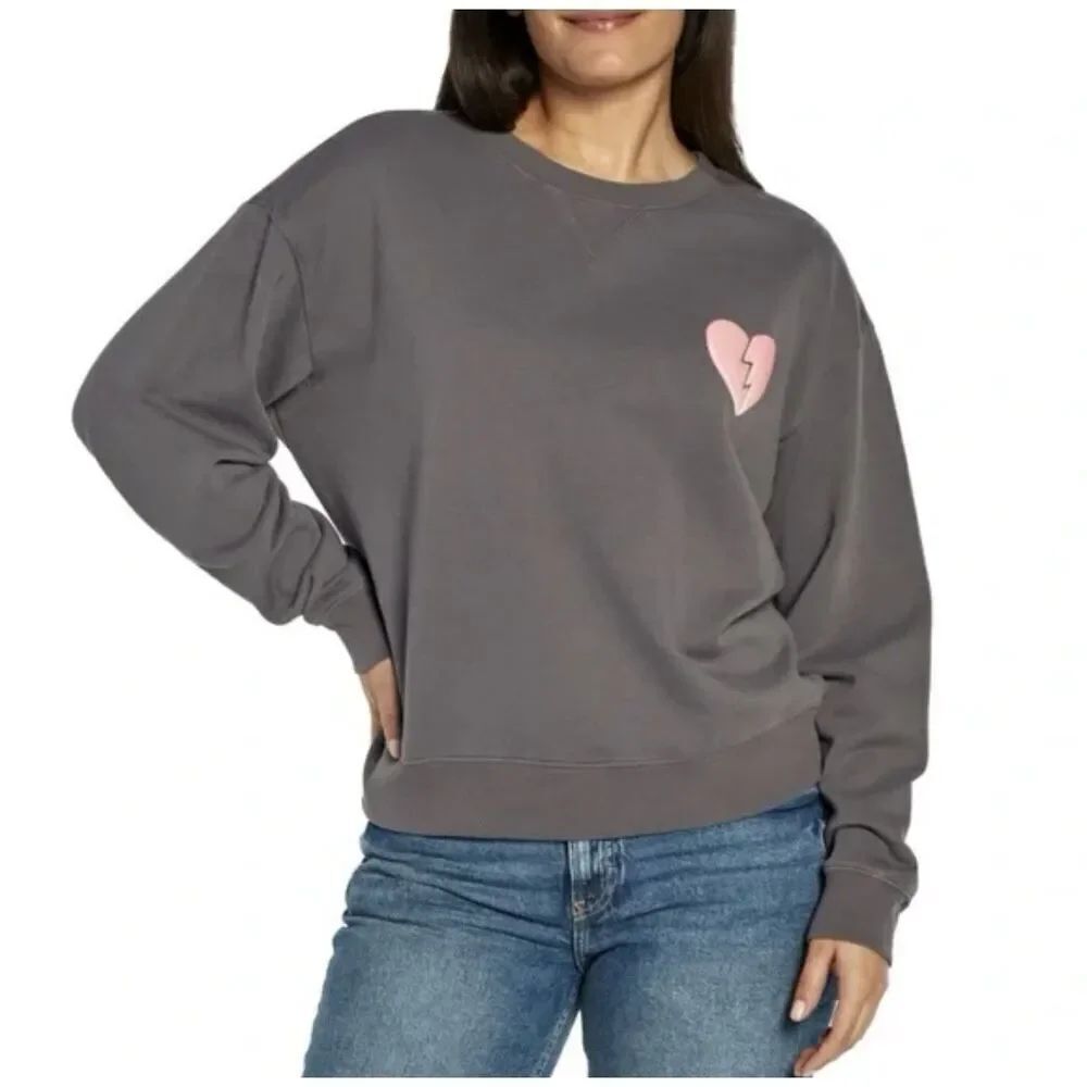 Wildfox Women's I Wish It Was Saturday Sweatshirt Gray Sizes M, MSRP $108